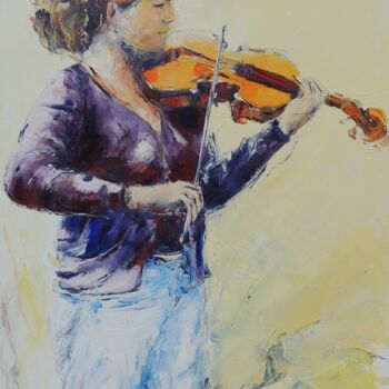 Pintura titulada "violoniste-50x70.jpg" por Gisele Ceccarelli, Obra de arte original