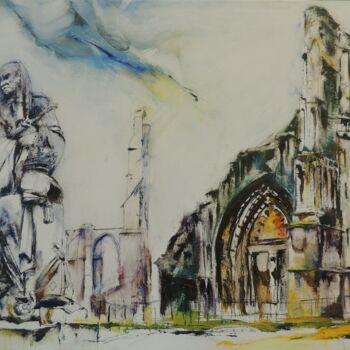 Painting titled "ruines-st-bertin-a-…" by Gisele Ceccarelli, Original Artwork