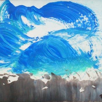 Peinture intitulée "danse-boreale-513-b…" par Gisèle Dalla Longa, Œuvre d'art originale, Huile