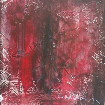 Ζωγραφική με τίτλο "Sans Titre (...Roug…" από Gisèle Dalla Longa, Αυθεντικά έργα τέχνης, Ακρυλικό Τοποθετήθηκε στο Ξύλινο πά…