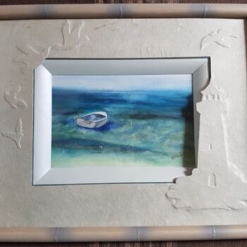 Peinture intitulée "Le phare aux mouett…" par Gisele Hamon, Œuvre d'art originale, Aquarelle Monté sur Carton