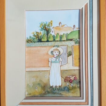 Painting titled "Mary, d’après Kate…" by Gisele Hamon, Original Artwork, Watercolor Mounted on Cardboard