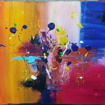 Painting titled "rêverie colorée" by Giséle Marchal, Original Artwork, Acrylic