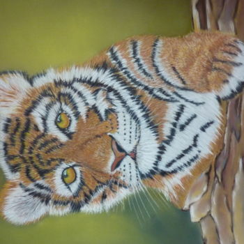 Tekening getiteld "shangaï bébé tigre" door Gisele Perron, Origineel Kunstwerk, Pastel