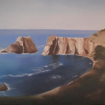 Painting titled "Les Asturies" by Gismond, Original Artwork, Oil Mounted on Wood Stretcher frame