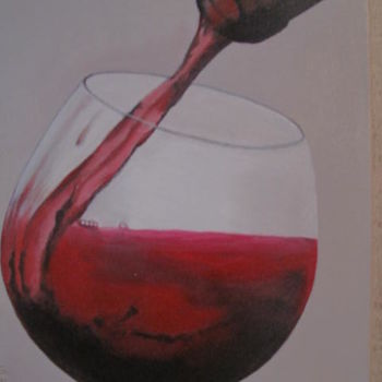 Painting titled "vin versé" by Gismond, Original Artwork, Oil
