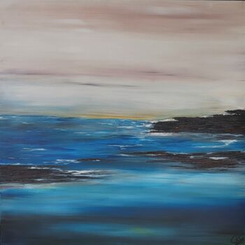 Painting titled "Mer" by Gisèle Rodrigues, Original Artwork, Acrylic