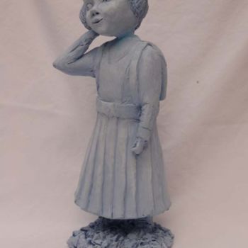 Sculpture titled "enfant tibétaine" by Gisele Sechaud, Original Artwork