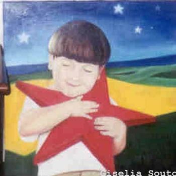 Painting titled "Sonho ..." by Giselia Souto Maior, Original Artwork, Oil