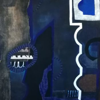 Painting titled "notturno greco" by Gisella Penna, Original Artwork, Acrylic