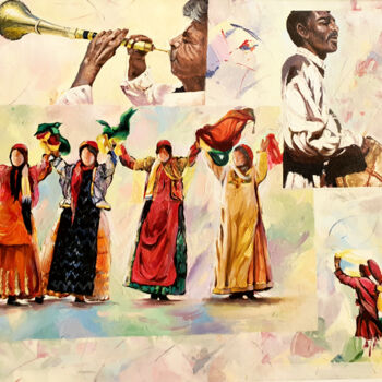 Картина под названием "High jinks" - Giti Tayebi, Подлинное произведение искусства, Масло Установлен на Деревянная рама для…