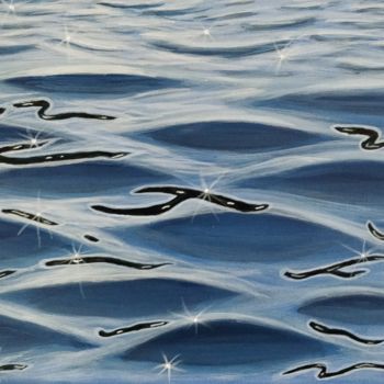 Картина под названием "The Sea" - Gitika Singh, Подлинное произведение искусства, Акрил Установлен на Деревянная рама для но…