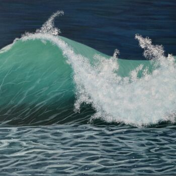 Картина под названием "Ocean Wave" - Gitika Singh, Подлинное произведение искусства, Акрил Установлен на Деревянная рама для…