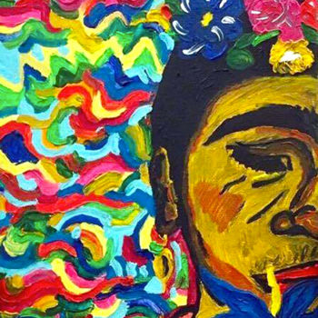 Painting titled ""Frida"" by Giulia Chiaranz, Original Artwork, Acrylic