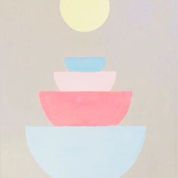 Pintura titulada ""Scandi pastel 1"" por Giulia Simeone, Obra de arte original, Acrílico Montado en Bastidor de camilla de m…