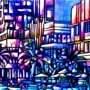 Painting titled "Ocean Drive" by Giuliano Cavallo, Original Artwork