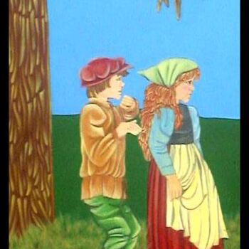 Painting titled "Hansel & Gretel" by Giuliano Cavallo, Original Artwork, Oil