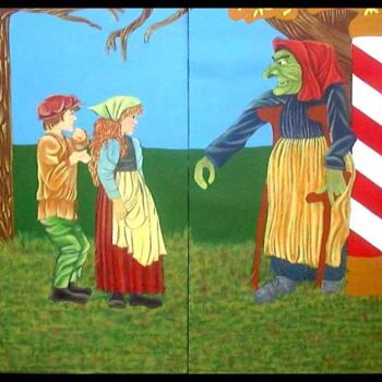 Картина под названием "Hansel & Gretel" - Giuliano Cavallo, Подлинное произведение искусства, Масло