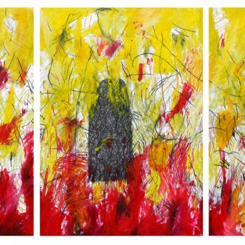 Painting titled ""Omphalos" Triptych" by Giulio Benatti, Original Artwork, Oil