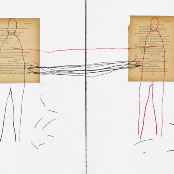 Рисунок под названием ""Corversation"" - Giulio Benatti, Подлинное произведение искусства, Пастель