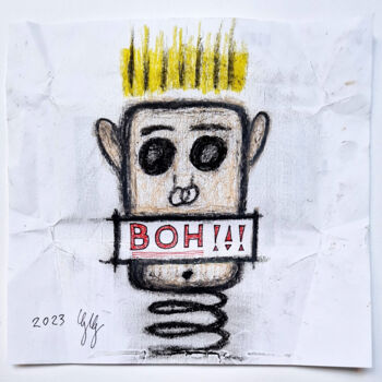 Painting titled "BOH-003" by Giulio Gavioli, Original Artwork, Pastel Mounted on Other rigid panel