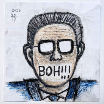 Painting titled "BOH-004" by Giulio Gavioli, Original Artwork, Pastel Mounted on Other rigid panel