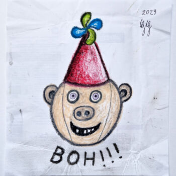 Pittura intitolato "BOH-008" da Giulio Gavioli, Opera d'arte originale, Pastello Montato su Altro pannello rigido