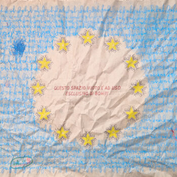 Peinture intitulée "Una bandiera per BO…" par Giulio Gavioli, Œuvre d'art originale, Pastel Monté sur Autre panneau rigide