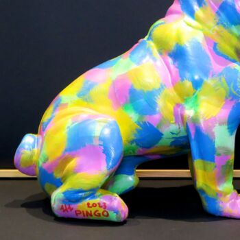 Pug 3, Unique Whimsical Paper Mache Dog Sculpture 