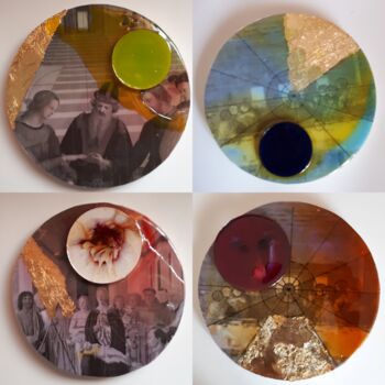 Collages intitolato "Prospettiva Rinasci…" da Giuse Iannello, Opera d'arte originale, Collages Montato su Telaio per barella…