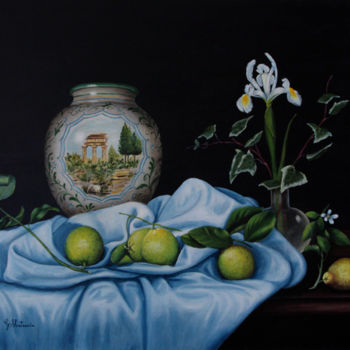 Painting titled "Natura morta" by Giuseppa Matraxia, Original Artwork, Oil