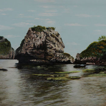 Pittura intitolato "Scoglio Isolabella…" da Giuseppa Matraxia, Opera d'arte originale, Olio