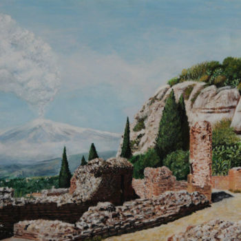 Painting titled "Scorcio Teatro Grec…" by Giuseppa Matraxia, Original Artwork