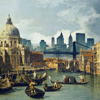 Artes digitais intitulada "Venice Bridge" por Bisha, Obras de arte originais, Pintura digital