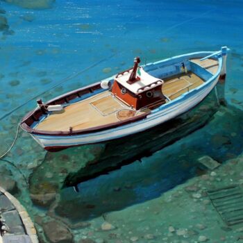 Peinture intitulée "barca" par Giuseppe Cacciapuoti, Œuvre d'art originale, Huile