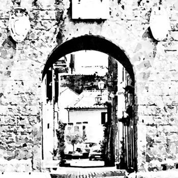 Arts numériques intitulée "Porta del Borgo" par Giuseppe Cocco, Œuvre d'art originale, Encre