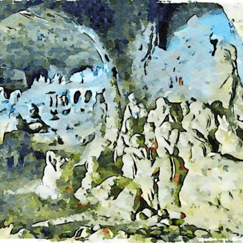 Digital Arts titled "Chiesa ipogea" by Giuseppe Cocco, Original Artwork, Watercolor