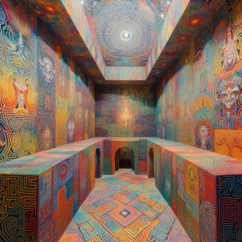 Digital Arts titled "Un labirinto psiche…" by Giuseppe Cristadoro, Original Artwork, AI generated image