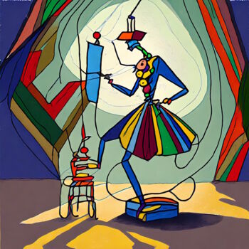Arte digitale intitolato "Marionetta IV" da Giuseppe Cristadoro, Opera d'arte originale, Immagine generata dall'IA