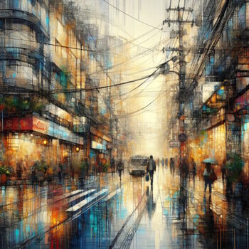 Digital Arts titled "Scena di strada" by Giuseppe Cristadoro, Original Artwork, AI generated image