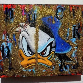 Painting titled "Duck" by Giuseppe D’Alessandro (JD), Original Artwork, Oil Mounted on Wood Panel