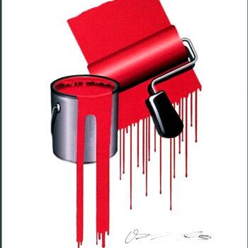 Arte digitale intitolato "Le rouge est pour v…" da Giuseppe Fortunato, Opera d'arte originale, Pittura digitale