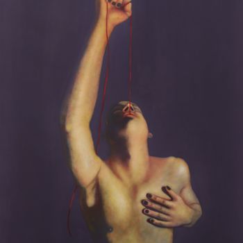 Peinture intitulée "Filo rosso 1" par Giuseppe Jobin Tanzi, Œuvre d'art originale, Huile