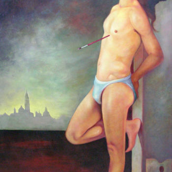 Peinture intitulée "S Sebastiano" par Giuseppe Jobin Tanzi, Œuvre d'art originale, Huile