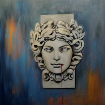 Schilderij getiteld "Minerva ferita" door Giuseppe Jobin Tanzi, Origineel Kunstwerk, Olie