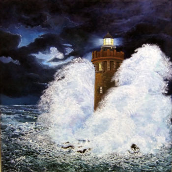 Pittura intitolato "La forza del mare" da Giuseppe Mancuso, Opera d'arte originale, Olio