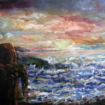 Pittura intitolato "Sbuffo di mare" da Giuseppe Mancuso, Opera d'arte originale, Olio