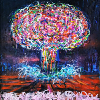 Painting titled "ATOMIKA Apocalypse…" by Giuseppe Valia, Original Artwork, Spray paint