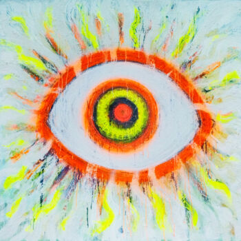 Peinture intitulée "Sun is in your eyes" par Giuseppe Valia, Œuvre d'art originale, Bombe aérosol Monté sur Châssis en bois