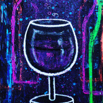 Painting titled "In vino veritas" by Giuseppe Valia, Original Artwork, Acrylic Mounted on Wood Stretcher frame